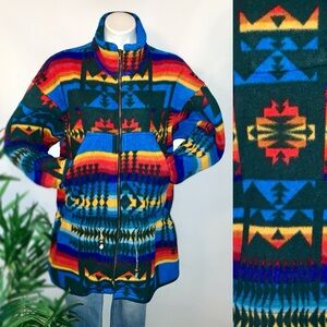 v i n t a g e :: Aztec Southwestern Fleece Blanket Jacket